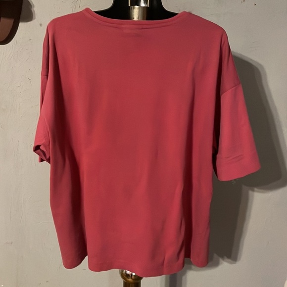 XL Structure red mauve short sleeve crew neck thick pullover shirt top - Picture 7 of 14